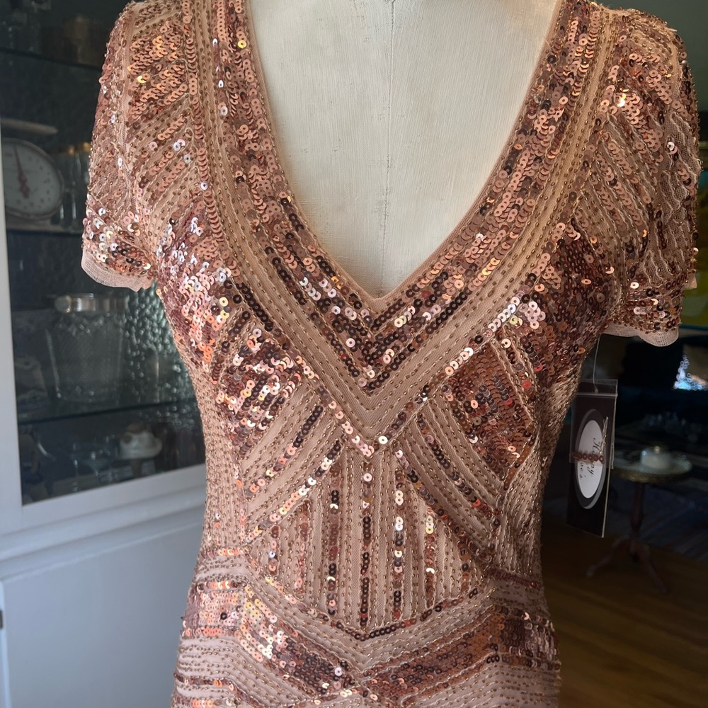 NWT Pink Gold sequin dress.